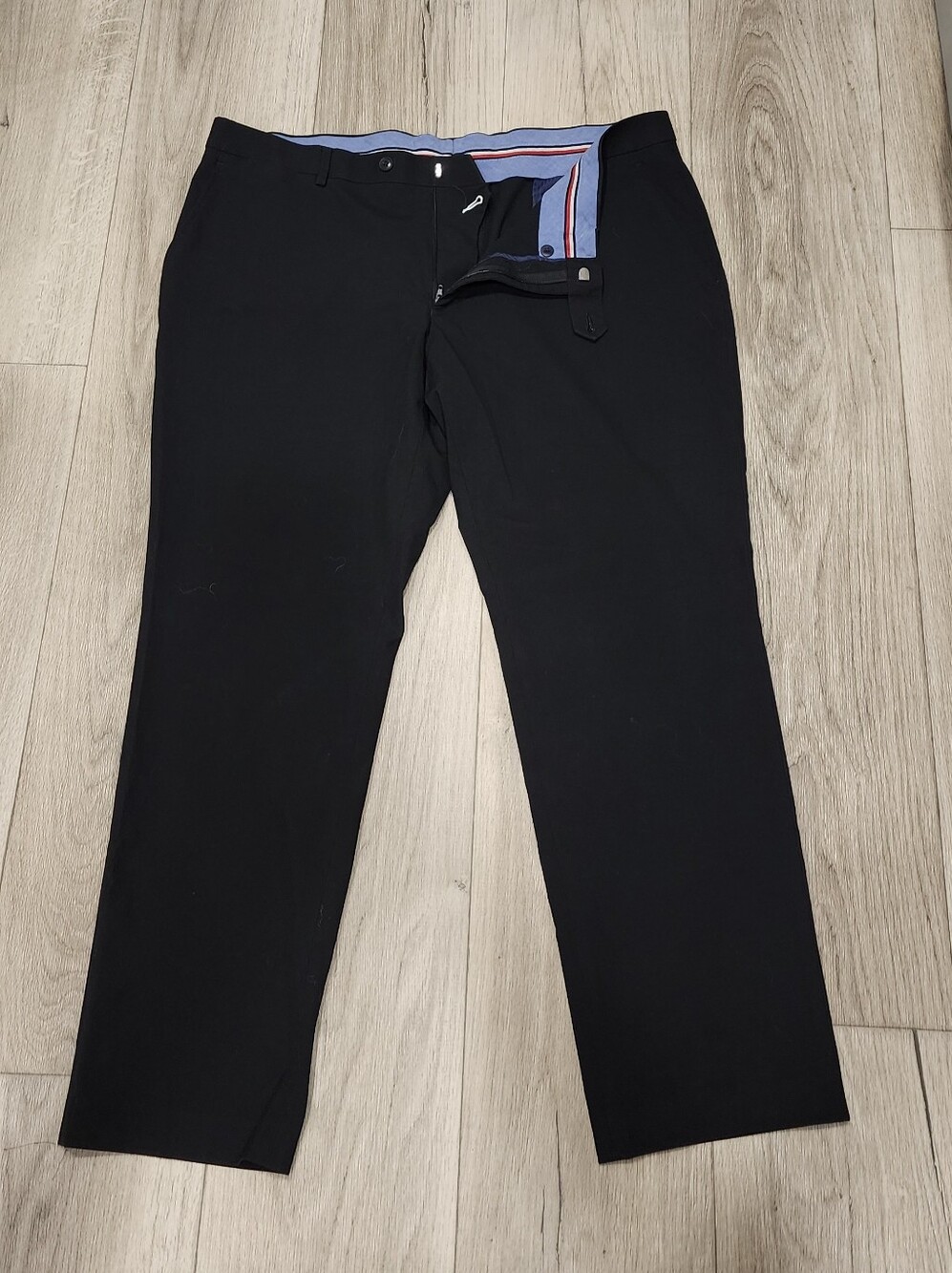 Tommy Hilfiger Black Flat-Front Dress Pants